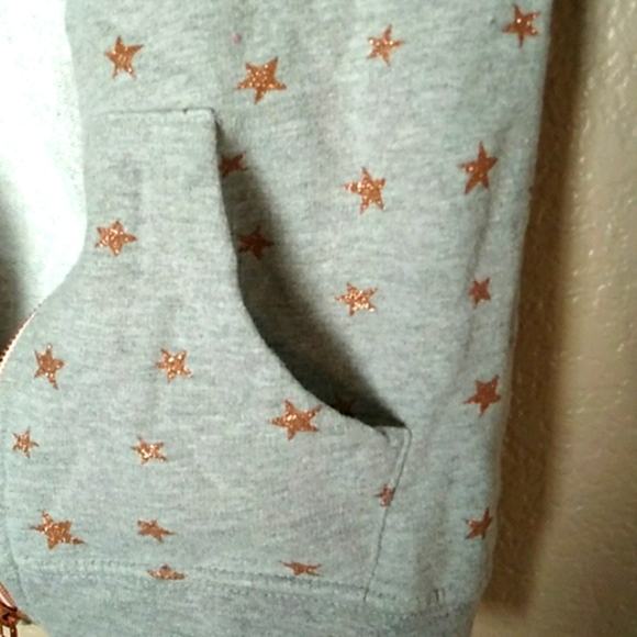 Pony Tails | Girls | Sparkly Stars Hooded Sweater| M(5/6) - Picture 5 of 11